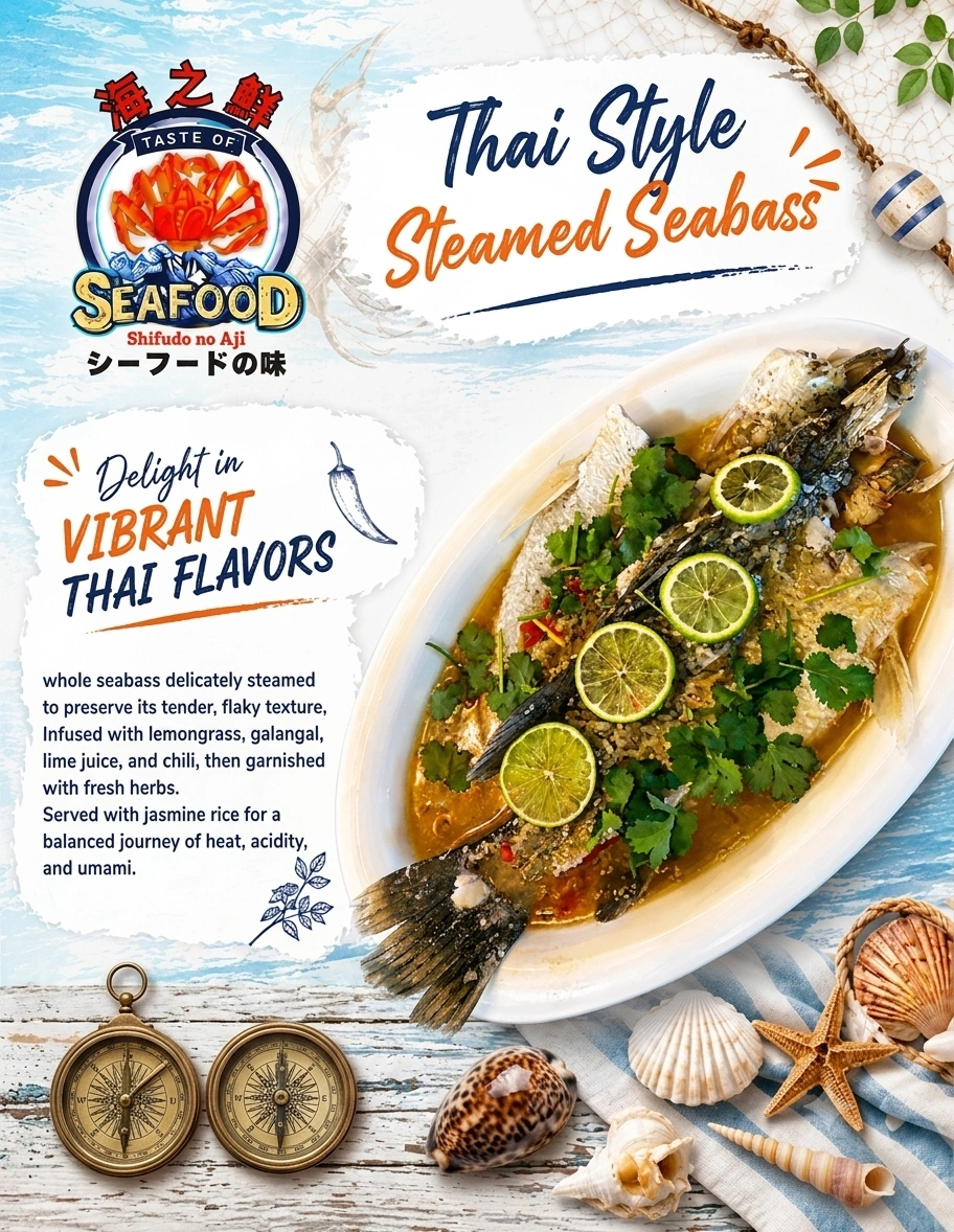 Thai Style Steamed Seabass